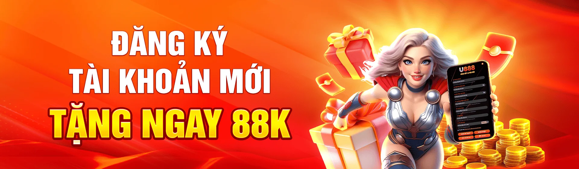 Đăng ký tài khoản mới tại nhà cái U888, nhận ngay 88k